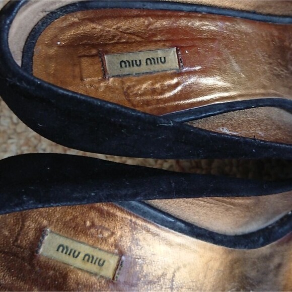 Miu Miu black suede wedges size 37 - Picture 11 of 16